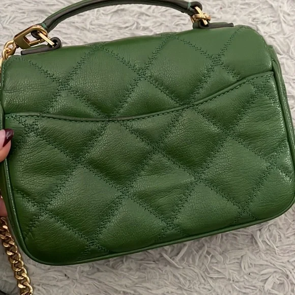 Tory Burch Quilted Green Crossbody Bag - Picture 3 of 6